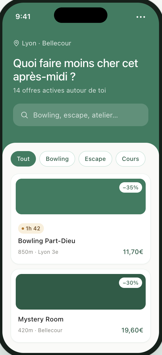Afflair app screen